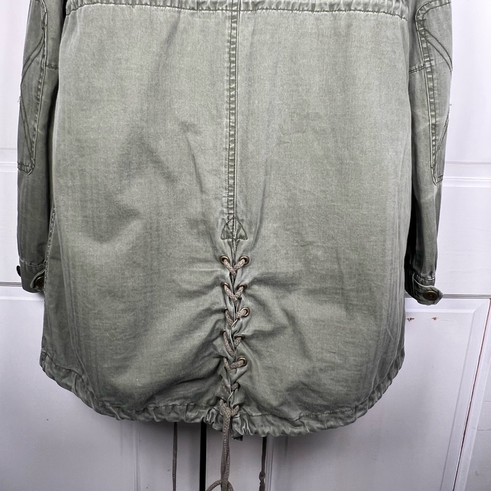 Vintage We The Free Olive Utility Jacket/Removable Faux Fur Lining Size XS - Picture 4 of 10